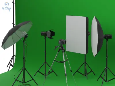 Photo Studio Set 3D model