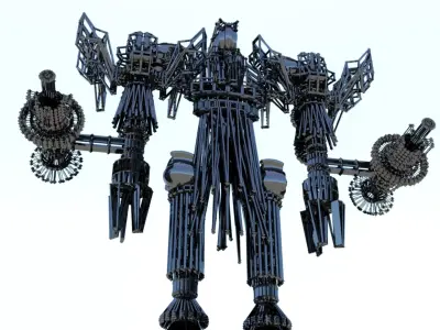 Robot Cyborg Game Character Sci Fi 3D model