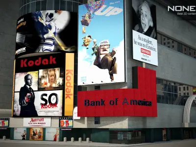 NYC Building Marriott Marquis Low-poly 3D model