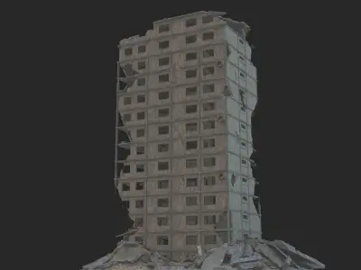 destroyed building Low-poly 3D model