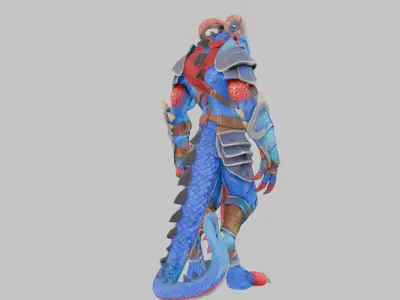 Dragon Warrior 3D Model Low-poly 3D model