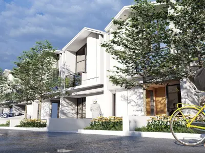 Clean Minimalist 2 Floor House 5 5 x 15 Skp  Lumion and DWG File 3D model