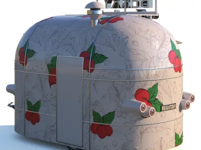 Mobile coffee shop 3D model