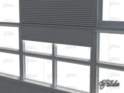 Curtains empty room with window Low-poly 3D model