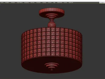  Anchiaios 3 Light Semi Flush Mount Chrome Low-poly 3D model