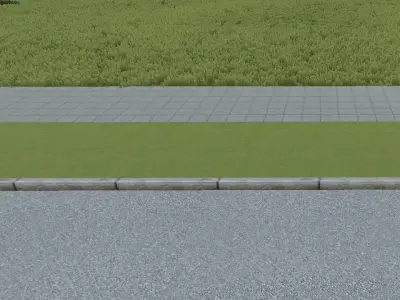 sidewalk set of tiles Low-poly 3D model