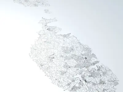 Malta Road Network and Streets 3D model