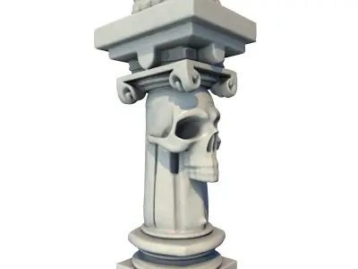 Temple Stone Skull Pillar 1 3D print model