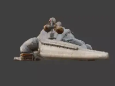 Steampunk Mechanical Crocodile Automaton 3D Model Low-poly 3D model