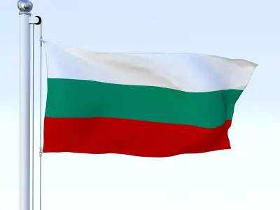Animated Bulgaria Flag Low-poly 3D model