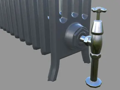 Cast Iron Radiator  Low-poly 3D model