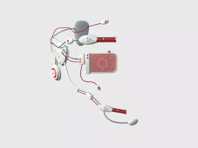SciFi Glasses E06 White Red - Character Design Fashion Low-poly 3D model