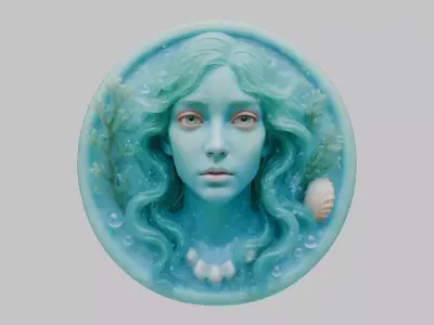 Stylized Alien Girl Low-poly 3D model