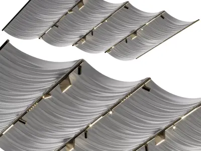 tulle canopy with ceiling light  Low-poly 3D model