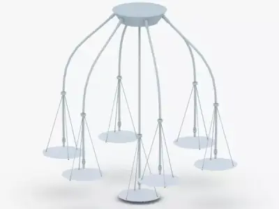 1488 - Chandelier Lamp Low-poly 3D model