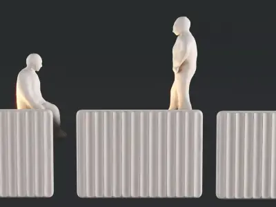 Ceramic Wall Light With Figures - Umarell by Giorgio Biscaro 3D model