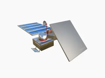 Satellite J09 USA - SciFi Space Design Low-poly 3D model