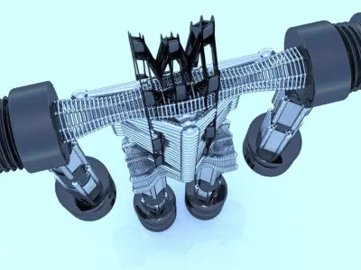 Robot Cyborg Jumper Character Sci Fi 3D model