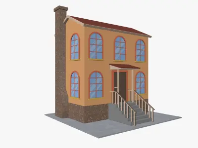 Cartoon House 1 Low-poly 3D model