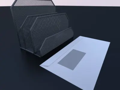 Wire Mesh Letter Holder - High Poly 3D model