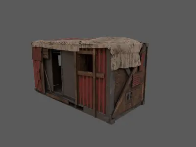 Container house Low-poly 3D model