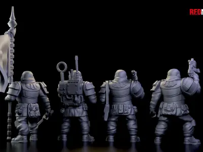 Alpha troops  - Command Squad of the Imperial Force 3D print model