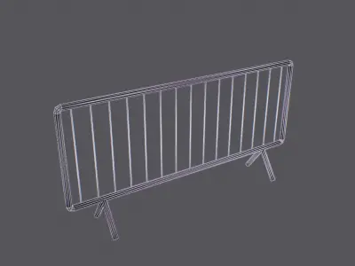 Steel Barrier Low-Poly Prop Low-poly 3D model