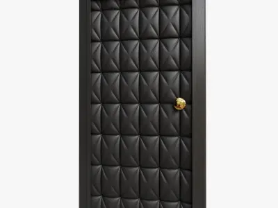 One-way Leather Tufted Padded Door 3D model