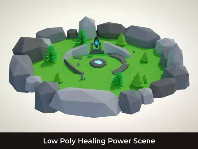 Low Poly Healing Power Scene Low-poly 3D model