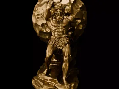 Bronze Sisyphus Greek Mythology Sculpture 3D model