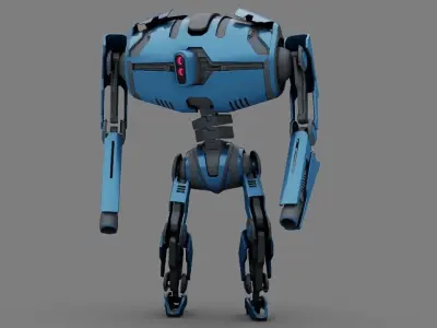 COMBAT Droid rigged - animated character 3D model