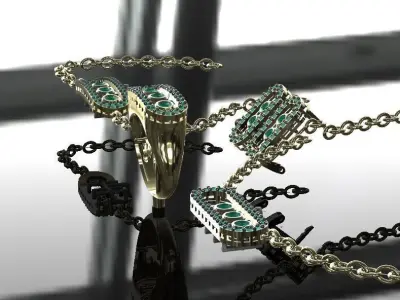 messika paris set with moving stones light weight  3D print model