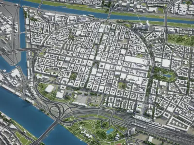 Mannheim Low-poly 3D model