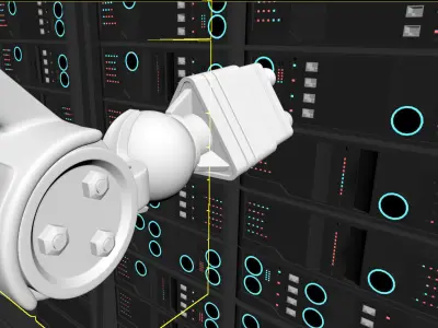 sci-fi robotic arm rigged animated - 3d vray scene 3D model