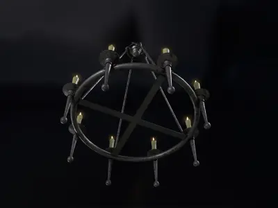 Medieval Chandelier 01 Low-poly 3D model