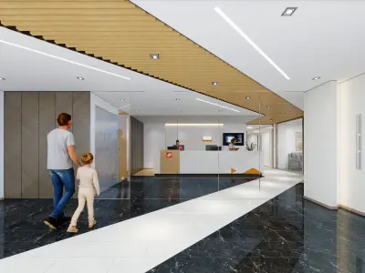 Hospital interior modern reception - Dental Clinic 3D model