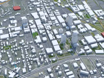 Winston Salem North Carolina USA Low-poly 3D model