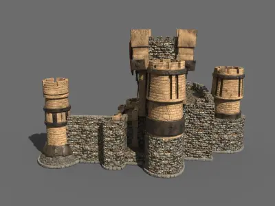 Castle fantasy Free low-poly 3D model