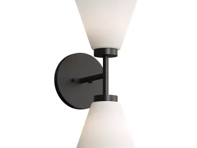 Yasmina 2 Light Frosted Dimmable Vanity Light 3D model