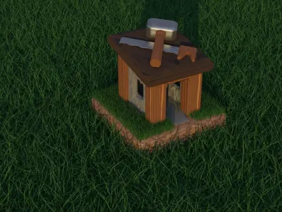 Builders Hut Free low-poly 3D model