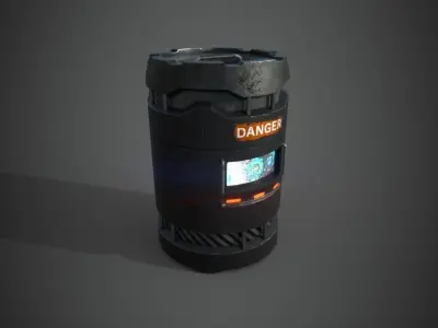 Barrel Sci-Fi  Low-poly 3D model