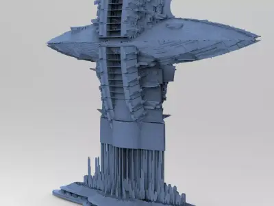Art Deco Sci-Fi Tower 2  3D model