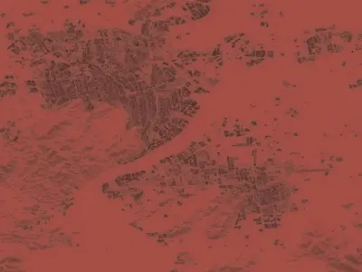 Hangzhou City urban planning maquett  building  3D Topography  3D model