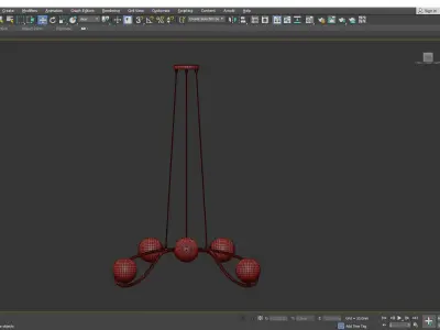 GELLER chandelier with balls hanging from it Low-poly 3D model