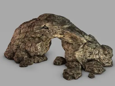 Cave entrance Low-poly 3D model