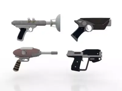 Space Pistols Low-poly 3D model