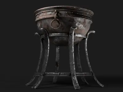 Iron Brazier Low-poly 3D model