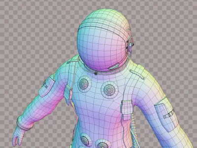 Astronaut Space Suit Low-poly 3D model
