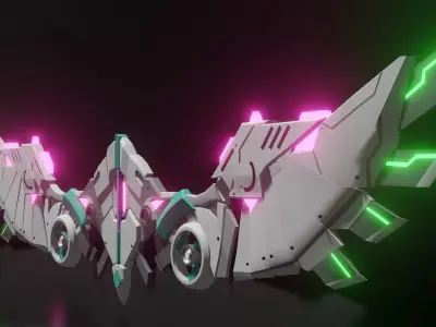 Mechanic Wing Low-poly 3D model 4