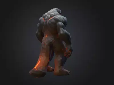 Molten Titan Low-poly 3D model